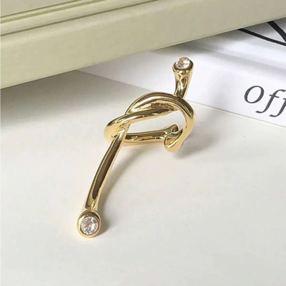 Elegant Gold Knot Ear Cuff R295 - Picture 2 of 2